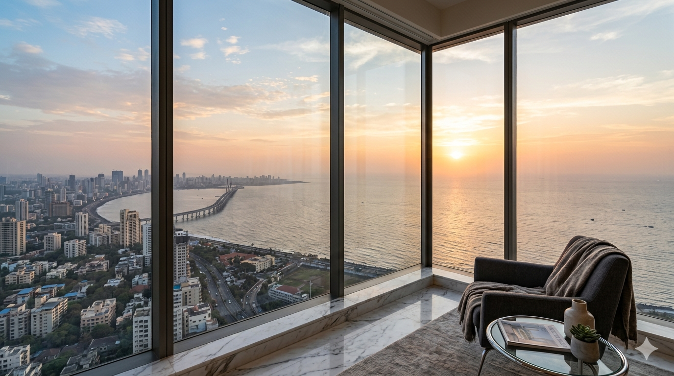 Arabian Sea view from L&T Mahalaxmi residence